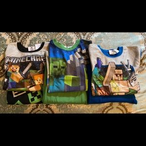 3 sets of Minecraft Fleece Pjs 10/12
